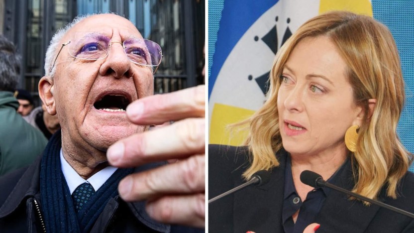 Vincenzo De Luca a Roma in testa al corteo dei sindaci contro l’Autonomia, insulti a Giorgia Meloni