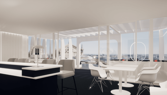 Air France apre un pop-up restaurant sull’iconico rooftop delle Galeries Lafayette.